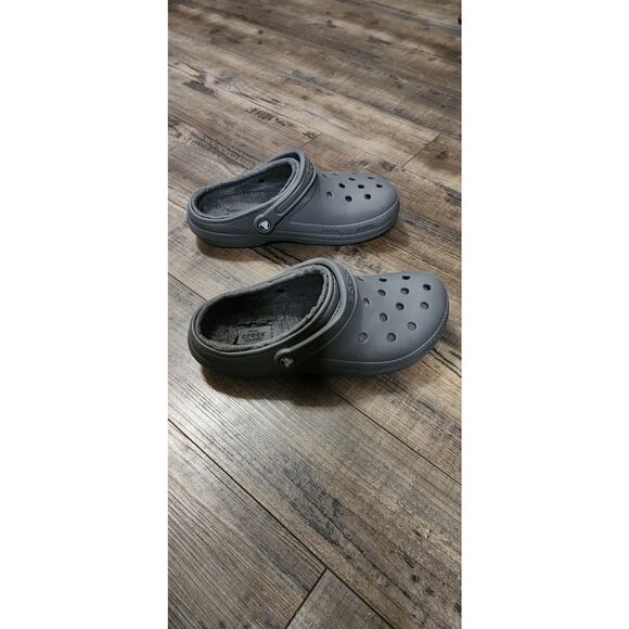 Crocs Classic Lined Grey Clog Size M 7 W 9. Pre-owned Box38 - Picture 4 of 9